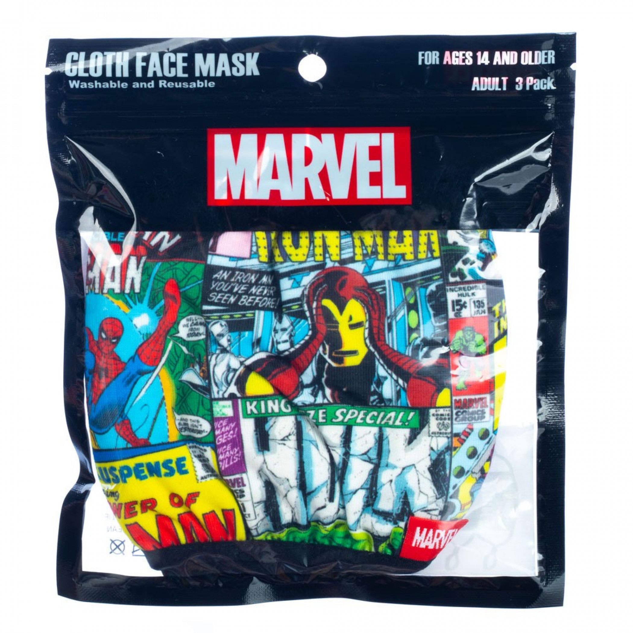 Marvel Comics and Brand 3-Pack of Reusable Adjustable Face Covers